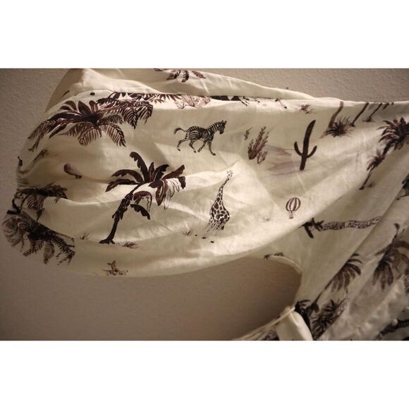 Banana Republic 849578-04 Women's Sz XS Beige Safari Landscape Linen Dress - Picture 8 of 15